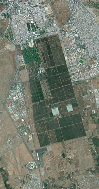 Vista aérea de los Jardines del Agdal, en Marrakech