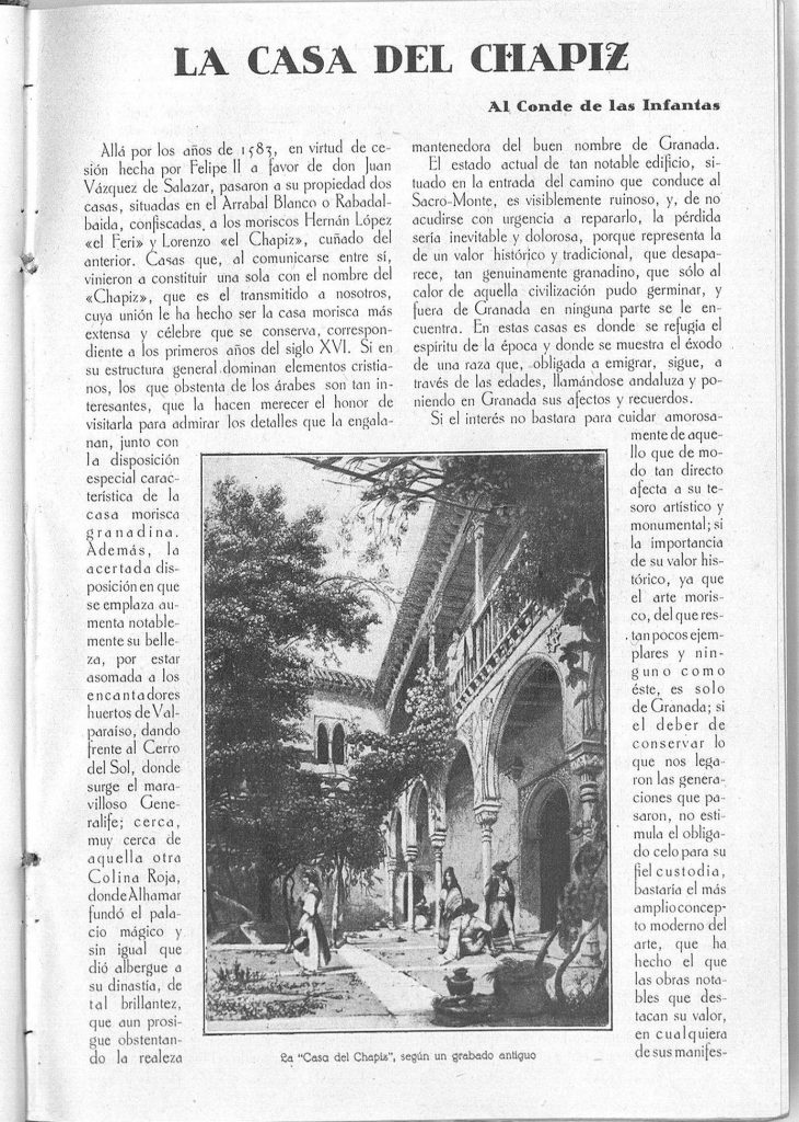 Miguel Álvarez Salamanca se dirige al Director General de Bellas Artes para solicitar la compra de la Casa del Chapiz por parte del Estado